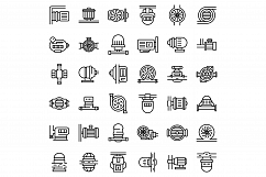 Pump icons set, outline style Product Image 1