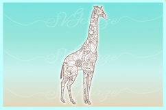Giraffe Mandala Zentangle SVG DXF EPS PNG files for Cricut Product Image 1