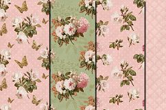 Shabby chic pink roses seamless digital paper pack Product Image 5