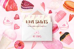 Love sweets. Watercolor clipart Product Image 3