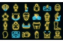 Overweight icons set vector neon Product Image 1