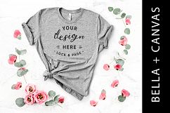 Heather Athletic Bella Canvas 3001 TShirt Mockup Floral Product Image 1