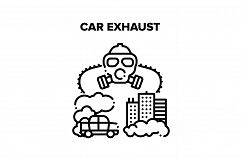 Car Exhaust Vector Black Illustration Product Image 1