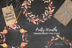 Fall Pumpkin Harvest Festival Watercolor Clipart Wreaths Gar Product Image 2