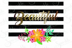 Beautiful Stripe Flower Cut File | SVG, EPS, DXF, PNG Product Image 1