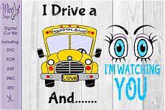 Bus driver svg, School bus svg, Back to school, Cartoon eyes Product Image 3
