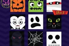 Halloween Monster Face svg - Halloween bundle Monster icons Product Image 2