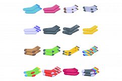 Socks icons set, isometric style Product Image 1