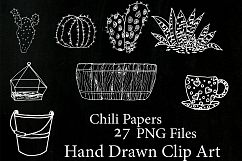 Chalkboard Succulent Clipart Product Image 2
