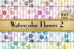 100 Watercolor Spring Daisy Flower Digital Papers Product Image 1