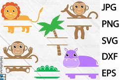 Safari Animals Split Monogram - Clipart / Cutting Files 93c Product Image 2