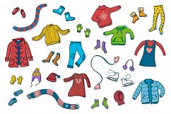 Winter clothes illustration set Product Image 3