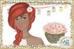 Camping Party Clip art design , Glamping at summer nights clipart : PNG files Product Image 4