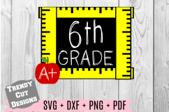 Sixth Grade Ruler Frame, Back to School Product Image 1