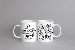 Two white coffee mug mock up, valentines mug mockup, cup template, design display mugs background photo PSD Product Image 6