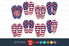 Flip flops svg, 4th of july svg, patriotic svg, Files for Silhouette Cameo or Cricut, Commercial &amp; Personal Use. Product Image 1