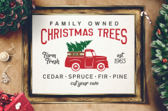 Vintage Christmas Tree Truck Sign - SVG Magnolia Tree Farms Product Image 2