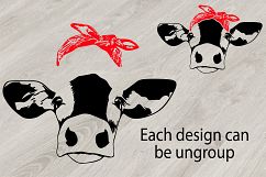 Cow Head whit Bandana SVG, western Farm Milk 828S Product Image 3