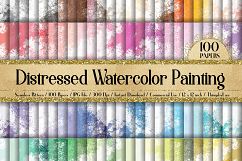 100 Seamless Distressed Watercolor Painting Digital Papers Product Image 1