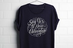 Say Yes to New Adventure Lettering in Round Shape SVG Product Image 1