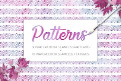 50 Vector Patterns + Free Watercolor  Textures sa a Bonus Product Image 1