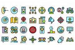 Target audience icons set vector flat Product Image 1