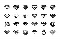 24 Diamonds icon set on white background Product Image 1