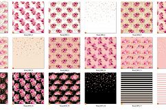 Pink and Gold Floral Digital Paper Product Image 2