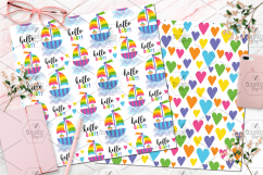 Rainbow Baby Clipart And Seamless Digital Papers Bundle Product Image 15