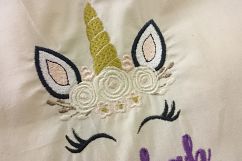 Pretty Unicorn Eyes Head Floral Design - Unicorn EMBROIDERY DESIGN FILE - Unicorn Shabby Chic Face Instant download - 4 sizes Product Image 2