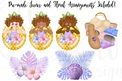 Summer Clipart Set, Beach Girl Graphics, Tropical Illustrations Product Image 8