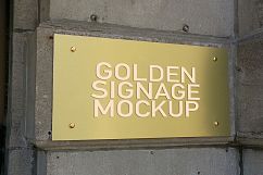 Golden signage mockup Product Image 1
