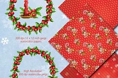 I love Christmas Bundle watercolor cliparts, graphics illustration AMB-1673 Product Image 8