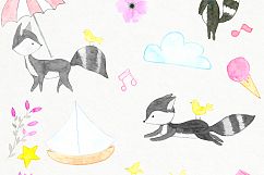 Delicate watercolor Racoon Product Image 5