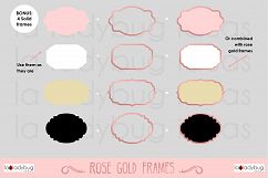 Rose gold frames. Clip art. Rose gold foil frames. Product Image 2