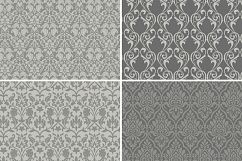 8 Seamless Damask Patterns - Light &amp; Dark Gray Product Image 6