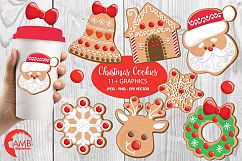 Christmas Cookie Clipart, GRAPHICS, ILLUSTRATIONS AMB-1539 Product Image 1