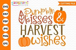 pumpkin kisses svg, harvest,fall lettering, Fall svg Product Image 1