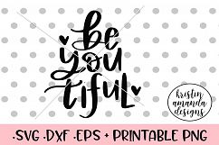 Be-You-Tiful Hand Lettered SVG DXF Product Image 1