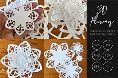3D Flower SVG Cut Files - Flower SVG - Layered Flower DXF Product Image 2
