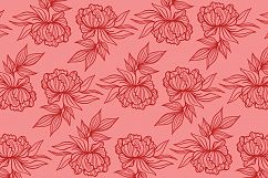 Red Flowers Floral Pattern Vector Product Image 1