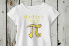 Daddy&#039;s Cutie Pi Symbol Applique Embroidery Design Product Image 1