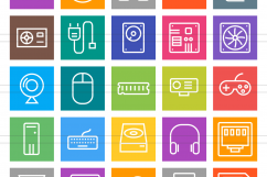 55 Computer &amp; hardware Line Multicolor B/G Icons Product Image 2