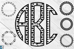 Arrow Circle Monogram Alphabet - Clip art Cutting Files 46c Product Image 1