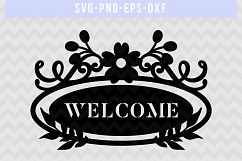Welcome SVG Cut File, Home Decor Sign Designs, DXF EPS PNG Product Image 4