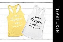 Banana Cream Next Level 1533 Twin Tank Top Mockup Product Image 1