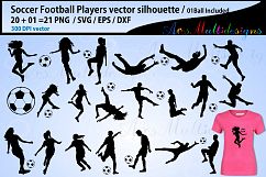Soccer football, soccer silhouette, soccer players vector Product Image 2