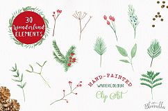 Wonderland Xmas Holly Winter Watercolor Festive Hand Painted Product Image 9
