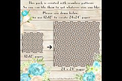 100 Seamless White Greek Key Pattern Digital Papers Product Image 3