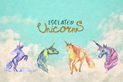 Cute unicorn horse PNG watercolor collection set Product Image 8